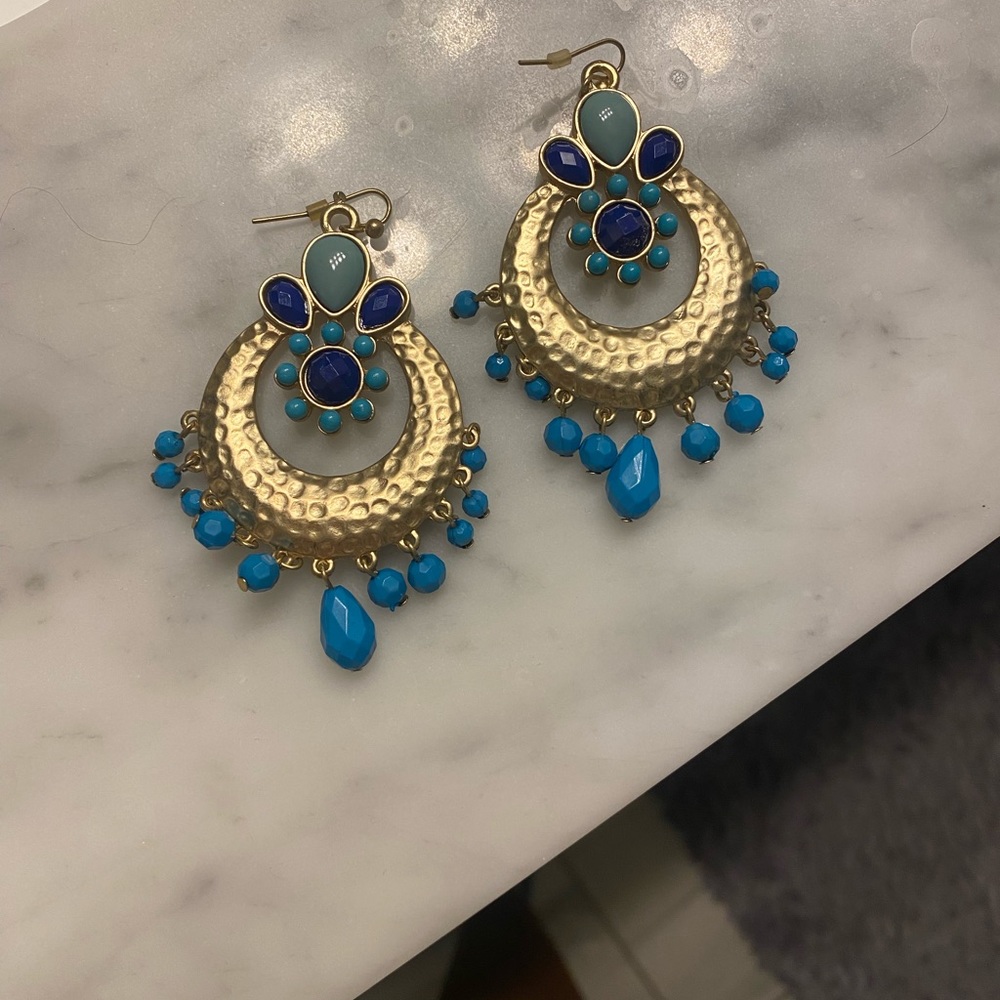 Turquoise gold earrings